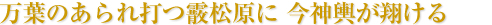 万葉のあられ打つ霰松原に 今神輿が翔ける